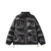 Yidao Vintage 2025 Invierno Nuevo Marca de Moda Americana Simple Color Sólido Brillante Manga Desmontable Cuello Alto Chaqueta de Algodón