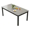 Mesa de comedor de losa de roca, adecuada para apartamentos pequeños, diseño moderno y minimalista, juego de mesa y sillas rectangulares para uso en la sala de estar