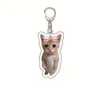 Gato Plátano Gato Feliz Llavero Acrílico Gato Comida Paquete de Expresiones de Cabeza de Gato Llavero Divertido