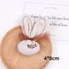 Accesorios para el cabello de niña de conejo con flores de color beige y marrón leche de otoño e invierno de 2023, lazo de flores de cinco pétalos.