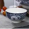 Cuencos y Platos de Cerámica Blue Charm: Popular Vajilla de Estilo Japonés para Uso Doméstico, Cuenco de Cerámica con Color Bajo Esmalte para Sopa y Fideos, Apto para Microondas