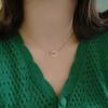 Colar de Anel Duplo para Mulheres, Design de Nicho de Luxo Leve, Círculo de Diamante Brilhante, Corrente Clavicular de Aço Inoxidável, Novo Gargantilha Geométrica de Zircônia