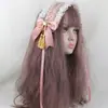 Fofa Estilo Japonês Menina Doce Lolita Menina Coração Borla Faixa de Cabelo Doce Lolita Feito à Mão Renda Laço Acessórios de Cabelo