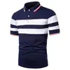 Camisa Polo de Manga Corta para Hombre Nueva, Europea y Americana, con Empalme Sencillo e Impresión 3D, Camisa Polo Casual de Manga Corta
