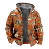 2024 transfronterizo nuevo Halloween forro polar engrosado doble forro terciopelo grueso acolchado de algodón chaqueta cremallera bolsa para excavar chaqueta acolchada de algodón cálida