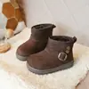 Zapatos de Algodón Cálidos Botines Cortos Retro de Invierno Botas de Nieve Unisex para Niños Botas de Algodón Gruesas con Felpa Botas de Algodón Gruesas de Invierno de Moda Versátiles