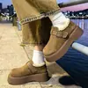 Zapatos Birkenstock de Suela Gruesa Forrados de Lana para Mujer, Botas de Nieve Calientes, Mocasines Slip-On Nuevos de Invierno 2026, Zapatos Bajos de Algodón