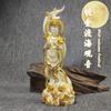 Venta al por mayor de fábrica Marfil Cruce del Mar Luna Creciente Guanyin Bodhisattva Chapado en Oro Guanyin Decoración de Oficina Sala de Estar Cajas de Regalo