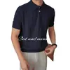 2025 Camisa Polo de Punto para Hombre de Manga Corta Marca de Alta Gama de Moda Ropa para Hombre Verano Cuello Transpirable Tejido de Punto Casual