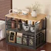 Prateleira de Armazenamento para Mesa de Escritório Suporte para Copo de Água de Cafeteira Armário de Mesa de Jantar Lanches Gaveta tipo Prateleira de Armazenamento para Escritório