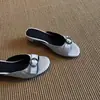 Sandalias coreanas estilo 2026, elegantes y sencillas, con punta redonda y correa de hebilla para mujer, adecuadas para uso exterior y para ir al trabajo, con tacón grueso y diseño de punta abierta