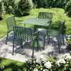 Juego de mesa y sillas para exteriores, mesa cuadrada pequeña de hierro forjado para ocio, juego de tres piezas de mesa y sillas para balcón de jardín, patio, tienda de té con leche, cafetería