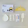 Caixa de presente com conjunto de louças de aniversário, conjunto de cinco peças, pratos de papel para padarias e confeitarias, combinação de talheres e pratos descartáveis
