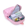 Mochila Nova de Três Peças Transfronteiriça Estilo Étnico Feminina Estilo Coreano Mochila Listrada Fresca Mochila Escolar para Estudante Combinação Literária