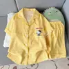 Fábrica Directa Conjunto de Pijama de Algodón Nube de Verano para Mujer 2026 Nuevo Estilo Manga Corta Pantalones Cortos para Niña Estudiante Dibujos Animados Ropa de Casa