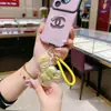 Oro Puro 999 Princesa Por Favor Hazte Rica Colgante de Bollo Dragón y Fénix Dorado Hebilla de Seguridad Llavero Cadena para Teléfono Móvil Colgante