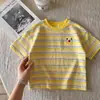 Camiseta de rayas transfronteriza para niños 2026 verano nuevo estilo top de manga corta para niños top de verano transpirable para bebé moderno