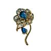 Broche de flor de cristal exagerado retrô de nicho para mulheres, elegante, antigo, acessório de pino de corsage de lótus