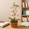 Amazon Transfronteiriça Produto Acabado Crochê à Mão Orquídea Phalaenopsis, Tulipa Vaso de Lã Bonsai de Mesa