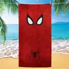 Toalla de playa Marvel Spider-Man de exportación transfronteriza, microfibra ultrafina, doble cara, absorbente, toalla de baño de playa de dibujos animados para niños