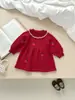 Nuevo Vestido para Bebé Niña con Bordado de Fresas, Cuello de Muñeca, Vestido de Punto, Dulce y Lindo Vestido de Princesa de Manga Larga para Otoño e Invierno