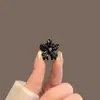 Nuevo Diseño Clip para el Cabello de Flor con Pedrería Negra, Tamaño Pequeño, Elegante Clip para la Frente, Clip Lateral para Flequillo, Pinza de Garra con Sensación de Alta Gama