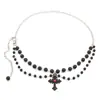 Joyas transfronterizas europeas y americanas accesorios retro de diamante para la cintura cadena de cintura de moda oscura gótica calada de cruz