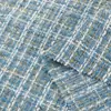 Tela de Cuadros con Hilo Dorado Estilo Chanel 410g Tweed Grueso en Stock Tela para Vestido Abrigo Trench Sencillo Otoño e Invierno