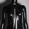 Nueva tendencia europea y americana de cadena corporal con diamantes de imitación, cadena de pecho con hojas sexys, accesorios de fiesta para discoteca, cadena corporal femenina