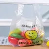 Atacado spot sacola de compras super portátil com rosto sorridente sacola plástica sacola tipo colete sacola para levar embalagem de supermercado