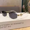 Óculos de Metal sem Aro com Detalhes de Diamante, Óculos de Aro Pequeno Oval para Mulheres, Estilo de Nicho, Anti Luz Azul, Armações de Óculos da Moda