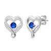 Pendientes y Collar de Plata S925 de Lujo Elegante Europeo y Americano Incrustados con Circonita en Forma de Corazón Colgante para Mujer Corazón Dulce Joyería para Novia Boda