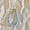 Ins Niche Rosa Cuadros Plisado Pulsera Funda para Teléfono Móvil Pulsera de Cadena Pulsera Correa de Muñeca Antiperdida Colgante Universal