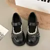 Zapatos de Salón Individuales Estilo Soft Girl Japonés para Mujer Punta Redonda Hebilla Estilo Mary Jane Encaje Cuadros Lazo 2026 Nuevos Zapatos para Mujer