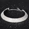 Joias Europeias e Americanas Exageradas Personalidade Moda Gargantilha Brilhante Strass Corrente Multicamadas Mais Forte Casamento Noiva Colar Totalmente de Diamante