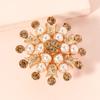 Anel de Rosa com Diamante Simples Nova Moda Transfronteiriça Europeia e Americana Anel de Pérola Exagerado com Design Criativo Retrô