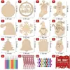 Pingentes de Madeira Transfronteiriços DIY Grafite Pintado à Mão Decoração de Natal Peças de Madeira Quadro em Branco para Pintura Infantil Decoração de Natal