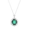 Plata S925 esmeralda de cultivo óvalo collar anillo pendientes joyería juego de tres piezas suministro en vivo en stock al por mayor