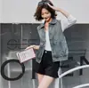 Chaleco de Mezclilla Estilo Retro de Hong Kong para Mujer, Estilo Corto, Nuevo Modelo Primavera y Otoño 2025, Bolsillos Grandes, Chaleco sin Mangas, Chaqueta, Otro