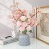Vaso Plástico Estilo Escandinavo Ondulação de Água Decoração de Casa Vaso de Flores de Sabão Rosa Simulada Dispositivo de Arranjo de Flores Plástico
