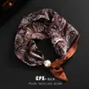 Collar de Perlas con Cierre Magnético Negro Bufanda Larga de Seda Pequeña Protector de Cuello para Mujer Bufanda Versátil Bufanda Perezosa para el Cuello Regalo para Personas Mayores