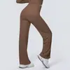 Pantalones de Yoga de Nuevo Estilo con Sensación de Segunda Piel de Secado Rápido de Cintura Alta Levanta Glúteos para Correr al Aire Libre Deportes Pantalones de Pierna Ancha Caídos de Pierna Recta Pantalones de Fitness