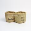 Venta de fábrica bolsa de fondo redondo de tela de yute bolsa de almacenamiento impermeable ornamental para macetas bolsa de tela de lino para plantas verdes al por mayor