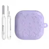Funda protectora de silicona adecuada para Samsung Buds4/Buds4Pro con patrón de grabado floral, funda suave Bluetooth anticaídas