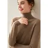 Suéter de Cachemira Grueso de Cuello Alto Holgado de Moda para Mujer en Color Sólido para Otoño e Invierno