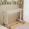 Suporte de Mesa com Manivela Ajustável e Rodas, Estrutura de Suporte Móvel para Mesa de Escritório, Suporte de Mesa Ajustável