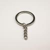 Chaveiro Galvanizado de 30mm, Chaveiro de Prata de Alta Qualidade, Argola Plana de Metal com Corrente, Pingente de Contas para DIY, Acessório Feito à Mão