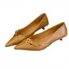 Zapatos de Piel Elegantes de Estilo Francés para Mujer, sin Cordones, Punta Fina y Boca Baja, con un Diseño con Estilo
