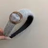 Faixa Larga de Tricô Estilo Coreano para Mulheres, Faixa de Cabelo Coroa Alta Outono e Inverno Acessório de Cabelo para Uso Diário, Presilha de Cabelo