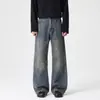 Jeans sueltos de moda para hombre con microbota para primavera y otoño 2026, nuevos pantalones vaqueros versátiles casuales americanos